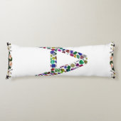 イニシャル手紙Aと宝石フローラモノグラム ボディピロー (正面)