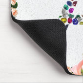 イニシャル手紙Aと宝石フローラモノグラム マウスパッド (コーナー)