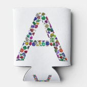 イニシャル手紙Aと宝石フローラモノグラム 缶クーラー (裏面)