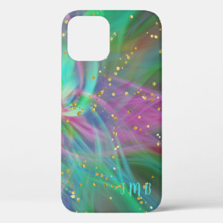 イニシャル抽象芸術カラーグリッターCase-Mate iPhone 12ケース