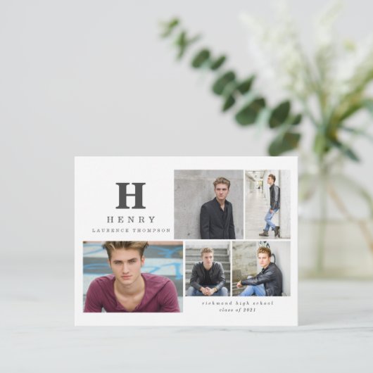 イニシャル数々の写真の卒業発表 シーズンポストカード (スタンド正面)