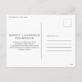 イニシャル数々の写真モダン白黒an シーズンポストカード (裏面)