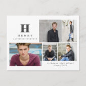 イニシャル数々の写真モダン白黒an シーズンポストカード (正面)