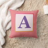 イニシャル文字のグラデーション正方形/モノグラム クッション (ブランケット)