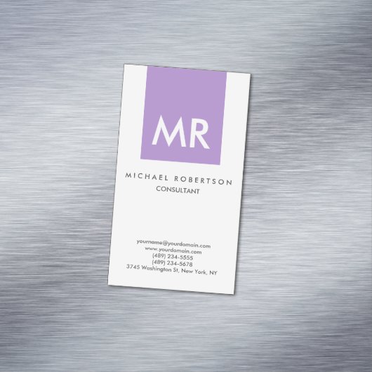 イニシャル文字モノグラムエレガントユニーク マグネット名刺 (インサイチュ)