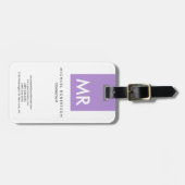 イニシャル文字モノグラムエレガントユニーク ラゲッジタグ (正面横)