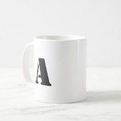 イニシャル文字 |ティール（緑がかった色）モノグラムモダンスタイリッシュカッコいい コーヒーマグカップ (正面左)