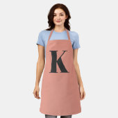 イニシャル文字 |モノグラムモダンモスタイリッシュモ エプロン (着用した状態)