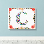 イニシャル文字C キャンバスプリント (インサイチュ (ウッドフロア))