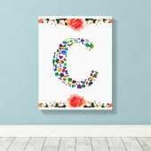 イニシャル文字C キャンバスプリント (インサイチュ (ウッドフロア))