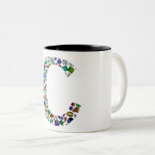 イニシャル文字C ツートーンマグカップ (正面右)