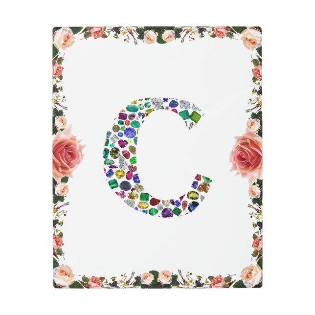 イニシャル文字C メタルプリント (正面)