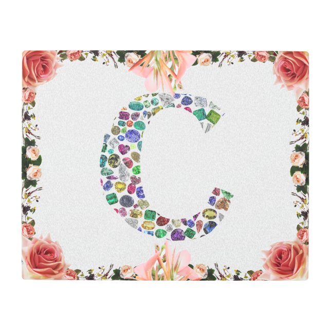 イニシャル文字C メタルプリント (正面)