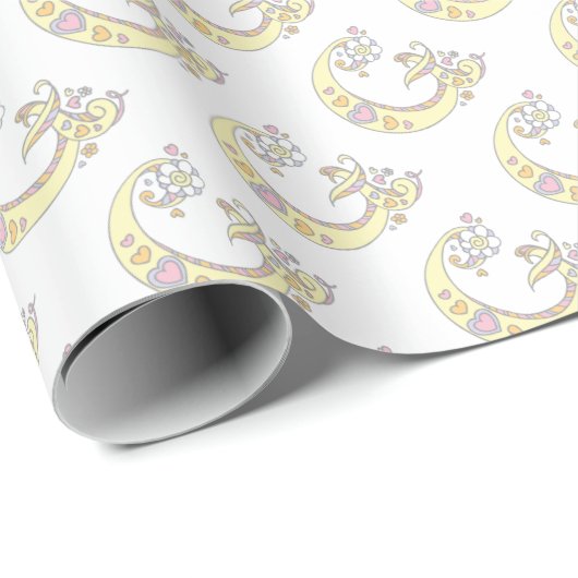 イニシャル文字Gモノグラムパーソナライズされたラップ ラッピングペーパー (ロールコーナー)