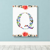 イニシャル文字Q キャンバスプリント (インサイチュ (ウッドフロア))