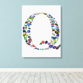 イニシャル文字Q キャンバスプリント (インサイチュ (ウッドフロア))