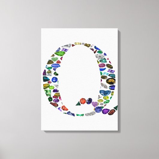 イニシャル文字Q キャンバスプリント (正面)