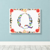 イニシャル文字Q キャンバスプリント (インサイチュ (ウッドフロア))