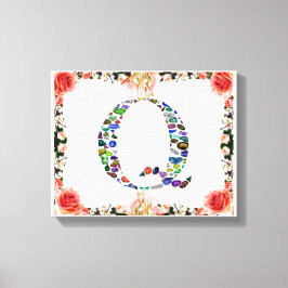 イニシャル文字Q キャンバスプリント