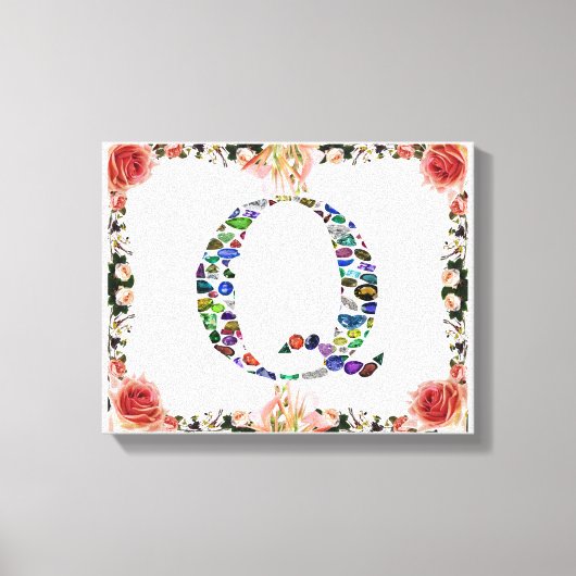 イニシャル文字Q キャンバスプリント (正面)