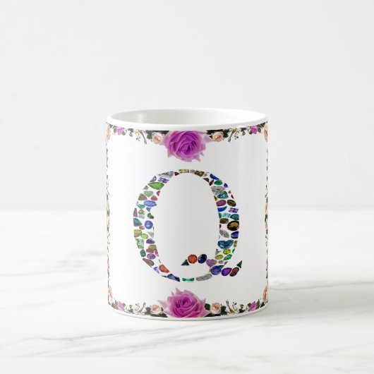 イニシャル文字Q コーヒーマグカップ (中央)