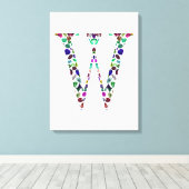 イニシャル文字W キャンバスプリント (インサイチュ (ウッドフロア))