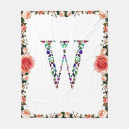 イニシャル文字W フリースブランケット