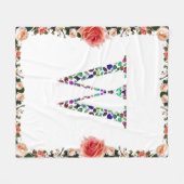 イニシャル文字W フリースブランケット (正面(横))