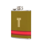 イニシャル泥+赤でパーソナライズストライプ フラスク (左)