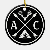 イニシャル素朴アドベンチャーラウンドエンブレム