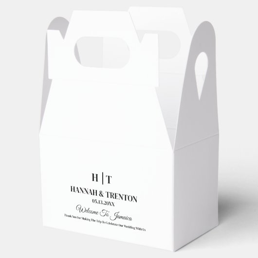 イニシャル結婚の歓迎モダン客結婚ギフト フェイバーボックス (オープン)