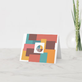 イニシャル色ブロック サンキューカード