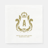 イニシャル金ゴールド紋 スタンダードランチョンナプキン (正面)