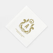 イニシャル金ゴールド紋 スタンダードランチョンナプキン (角)