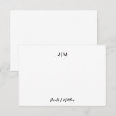 イニシャル2文字の黒いカップル便箋セット サンキューカード (正面/裏面)