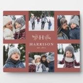 イニシャル6枚の写真コラージュ 家族名 ダスティローズ フォトプラーク (正面)