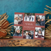 イニシャル6枚の写真コラージュ 家族名 ダスティローズ フォトプラーク (側面)