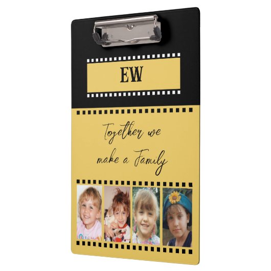 イニシャル8枚の家族写真を黄色の黒で追加 クリップボード (左)