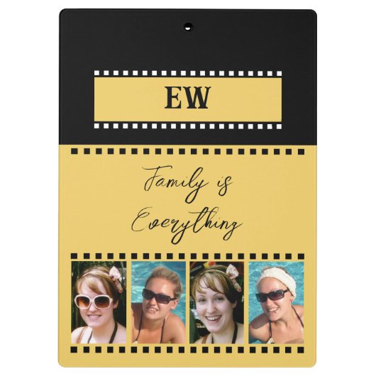 イニシャル8枚の家族写真を黄色の黒で追加 クリップボード (裏面)