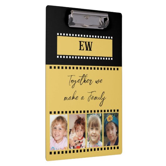 イニシャル8枚の家族写真を黄色の黒で追加 クリップボード (右)