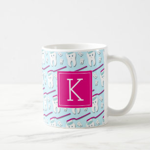 イニシャル  かわいい歯 コーヒーマグカップ