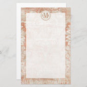 イニシャル|ざくろ石緯糸 便箋 (正面/裏面)