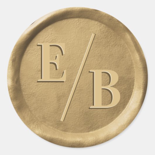 イニシャル ウェディング ゴールド ワックス シール 封筒 ステッカー (正面)