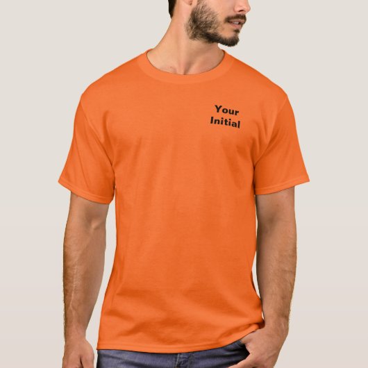 イニシャル オレンジでカスタマイズ Tシャツ (正面)