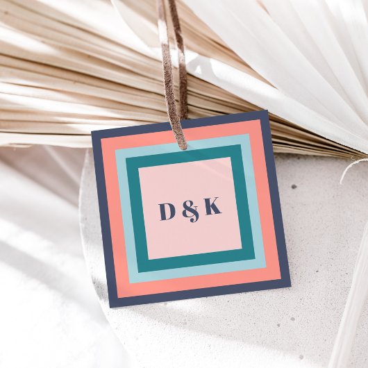 イニシャル ギフトタグ, ビーチカラー付き フェイバータグ