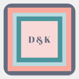 イニシャル ギフトタグ, 頭文字, ビーチのような色調 スクエアシール