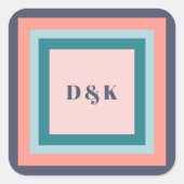 イニシャル ギフト タグ, 頭文字, ビーチのような色調 スクエアシール (正面)