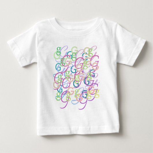 イニシャル コンフェッティ "G" ベビーTシャツ (正面)