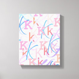 イニシャル コンフェッティ "K" キャンバスプリント