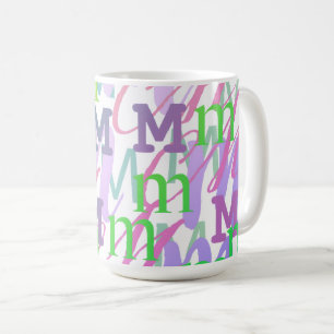 イニシャル コンフェッティ "M" コーヒーマグカップ